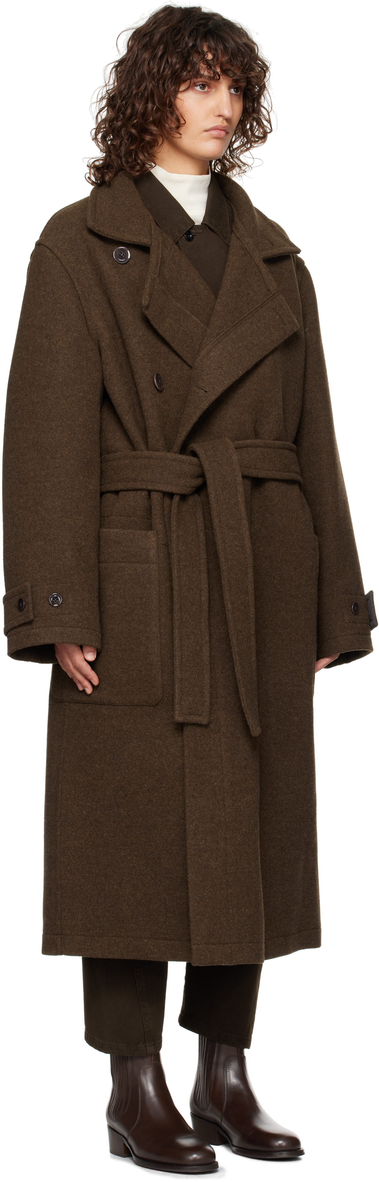 LEMAIRE Brown Wrap Coat