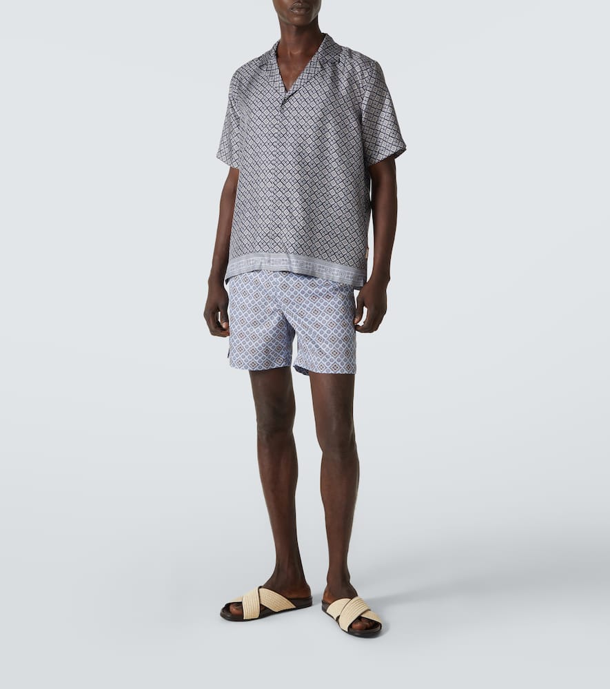 Maitan printed silk blowing shirt