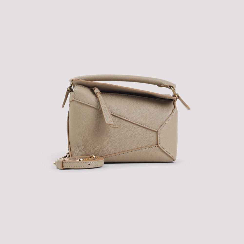 Beige Puzzle Edge Mini Crossbody Bag
