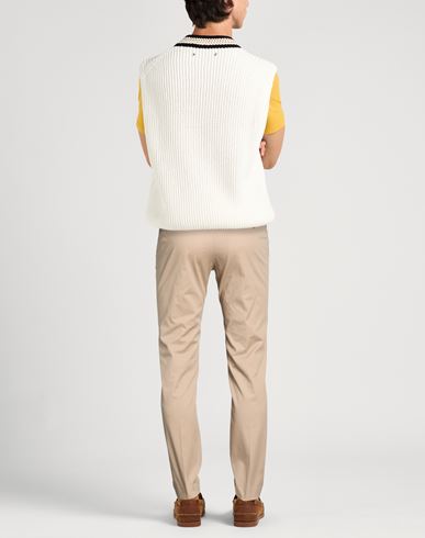 Man Pants Beige Size 36 Cotton, Elastane