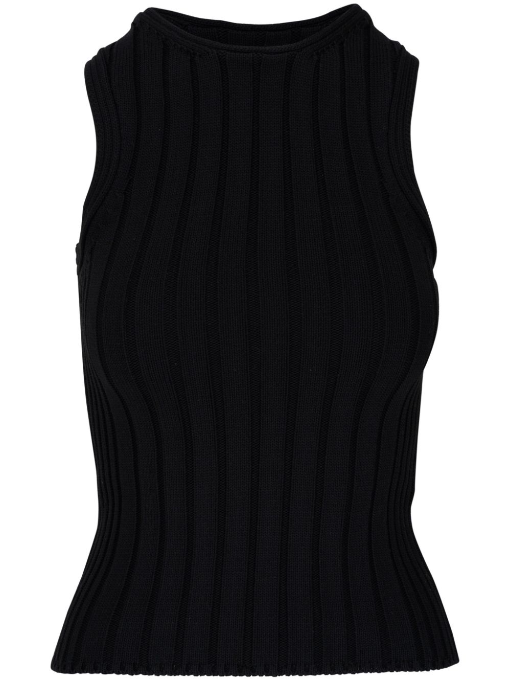 The Manu ribbed-knit tank top - Black