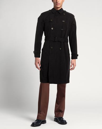 Man Overcoat & Trench Coat Black Size 42 Cotton, Polyester, Polyamide
