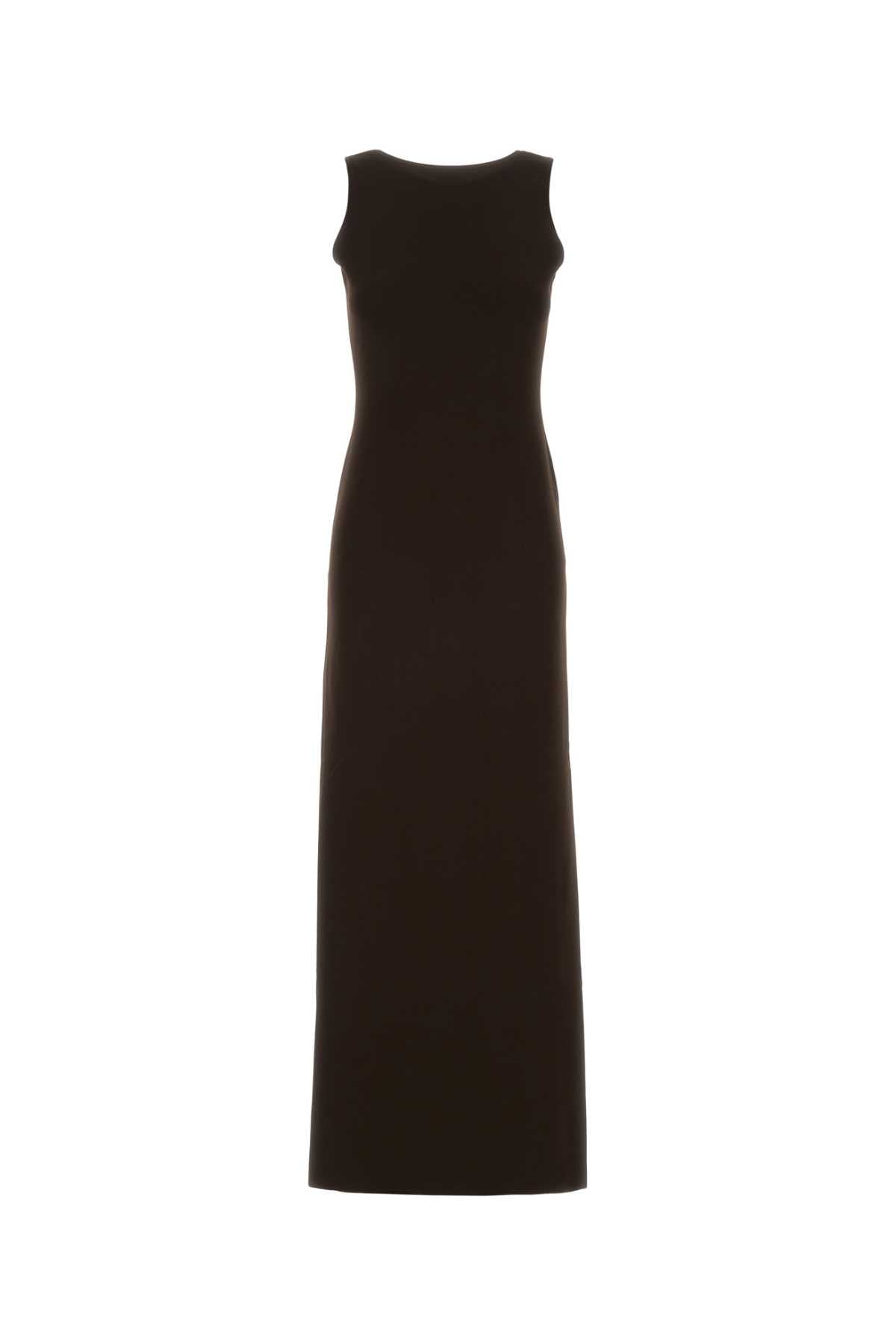 Stretch Viscose Blend Dress — Brown