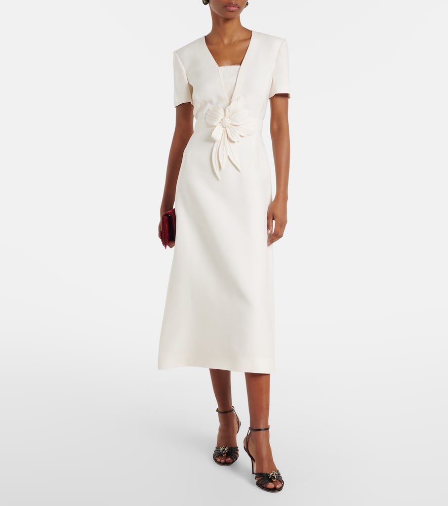 Cady Couture floral-appliqué midi dress
