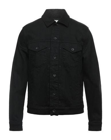 Man Denim outerwear Black Size L Cotton, Polyurethane