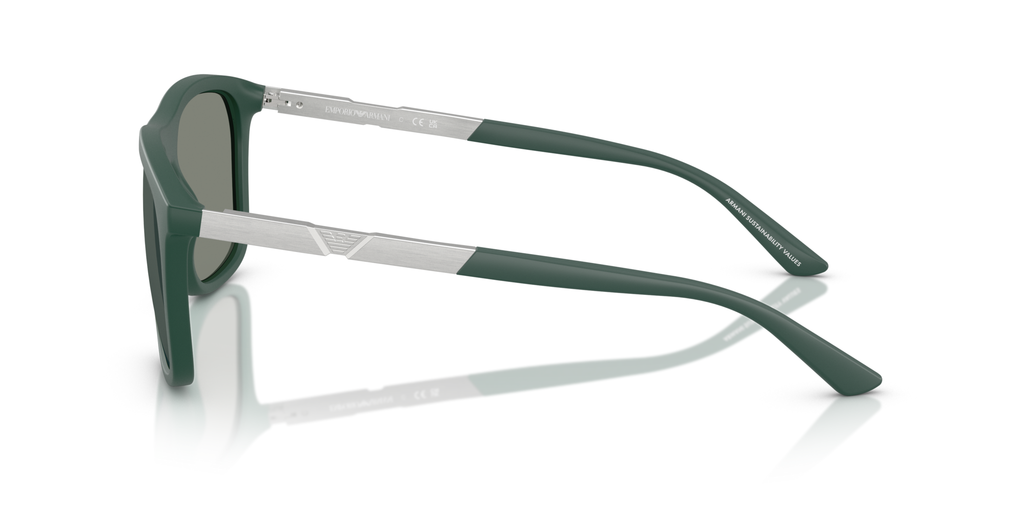 Emporio Armani Man Emporio Armani EA4237 61906R Sunglasses Injected Green Grey Squared Mirrored