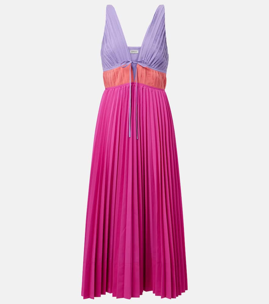 Stephanie pleated poplin midi dress