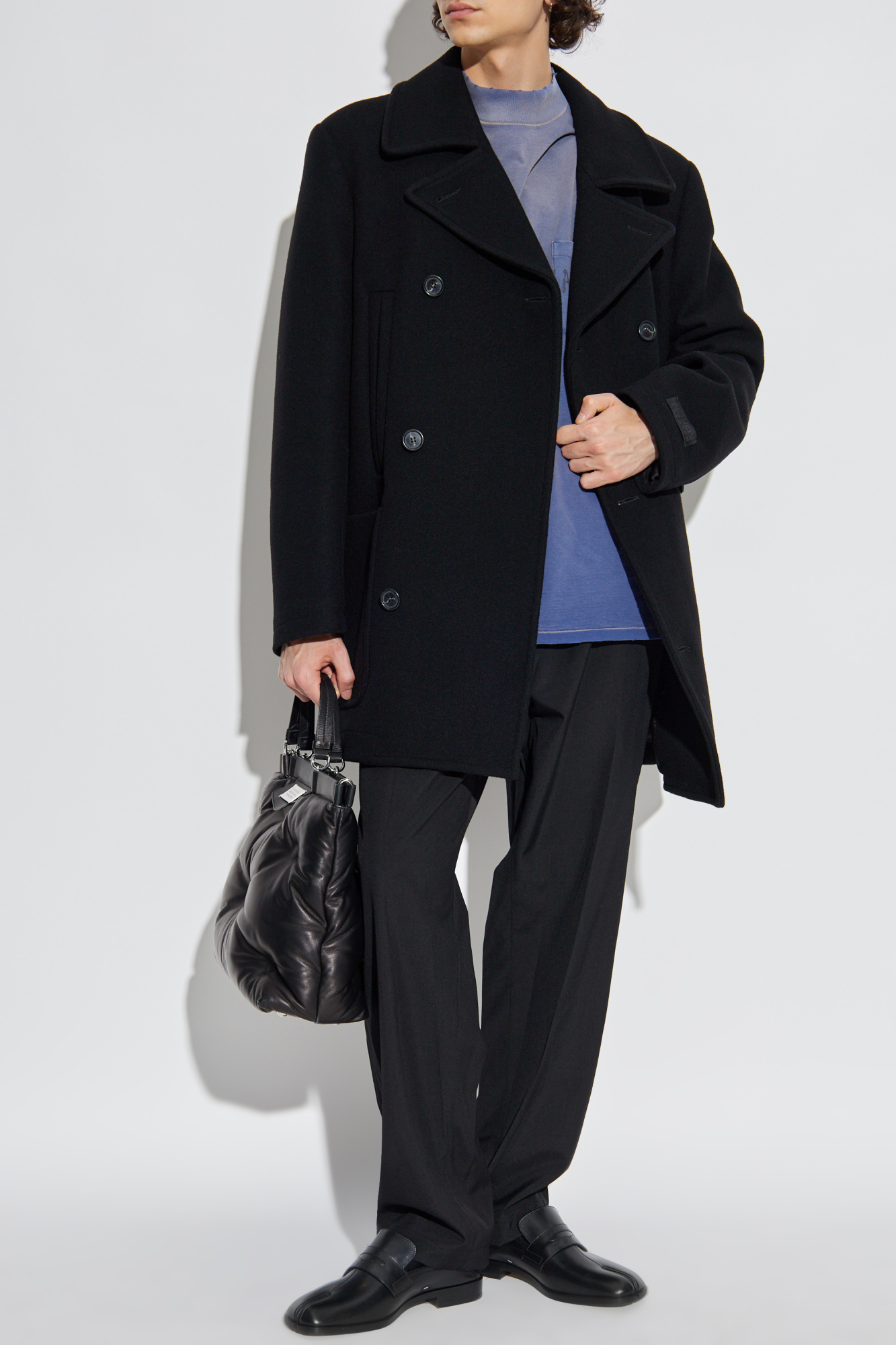 MM6 Maison Margiela Double-breasted Coat, Men's, Black