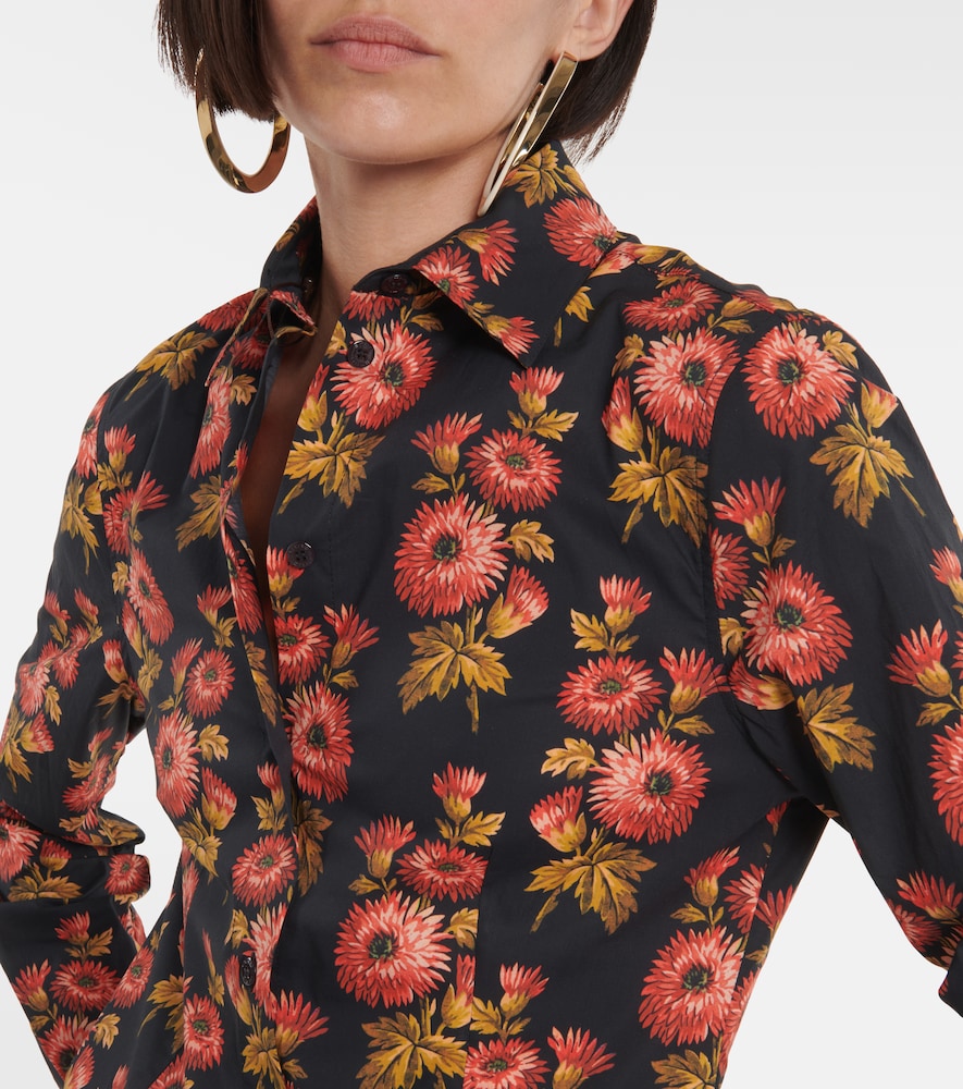 Floral cotton-blend shirt
