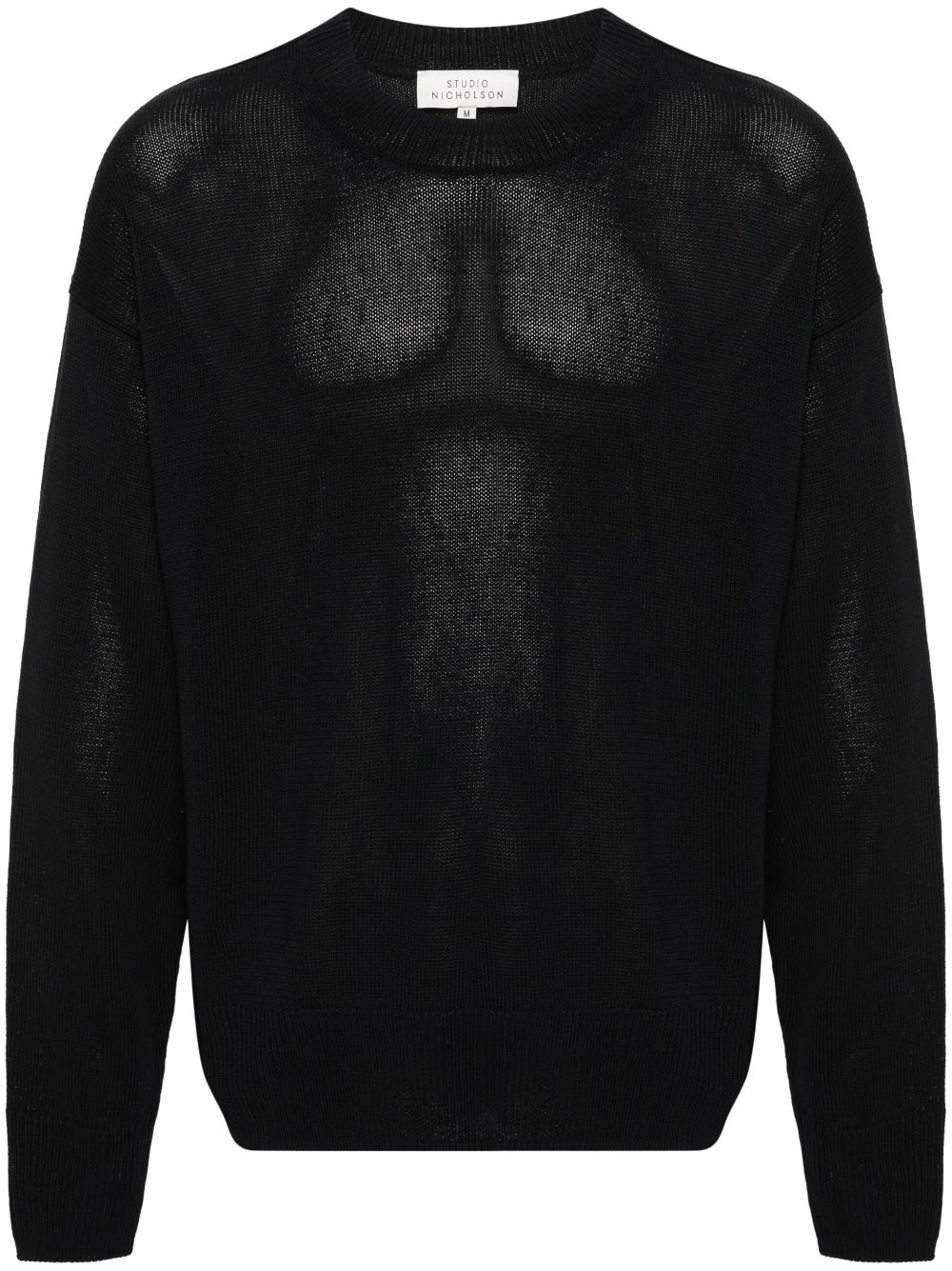 Fine-knit crew-neck jumper - Blue