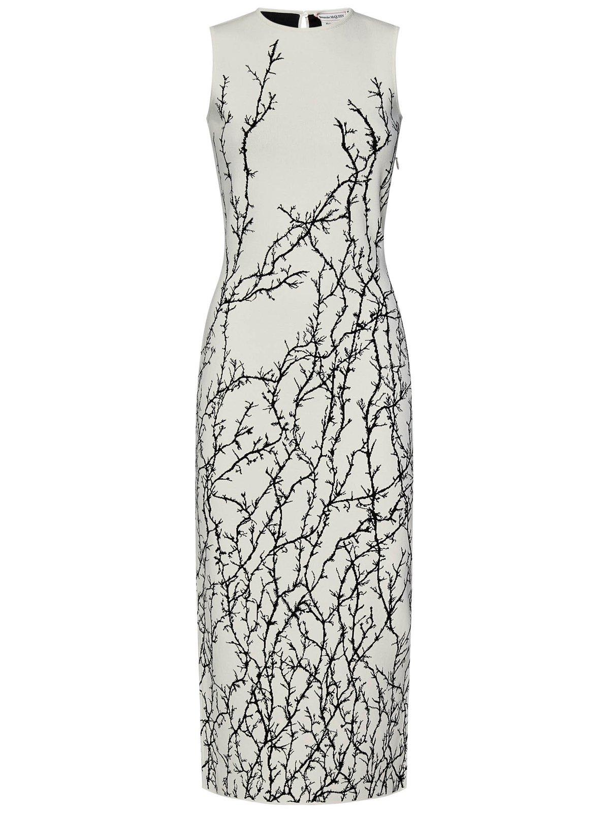 Thorn Branches Knitted Sleeveless Midi Dress