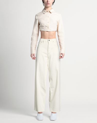 Woman Jeans Cream Size 26 Cotton