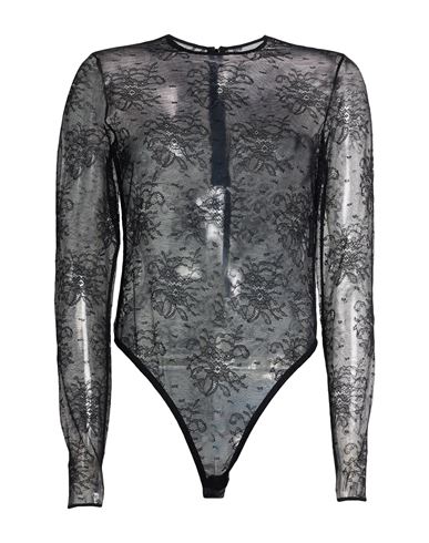 Woman Bodysuit Black Size 2 Viscose, Polyamide, Elastane