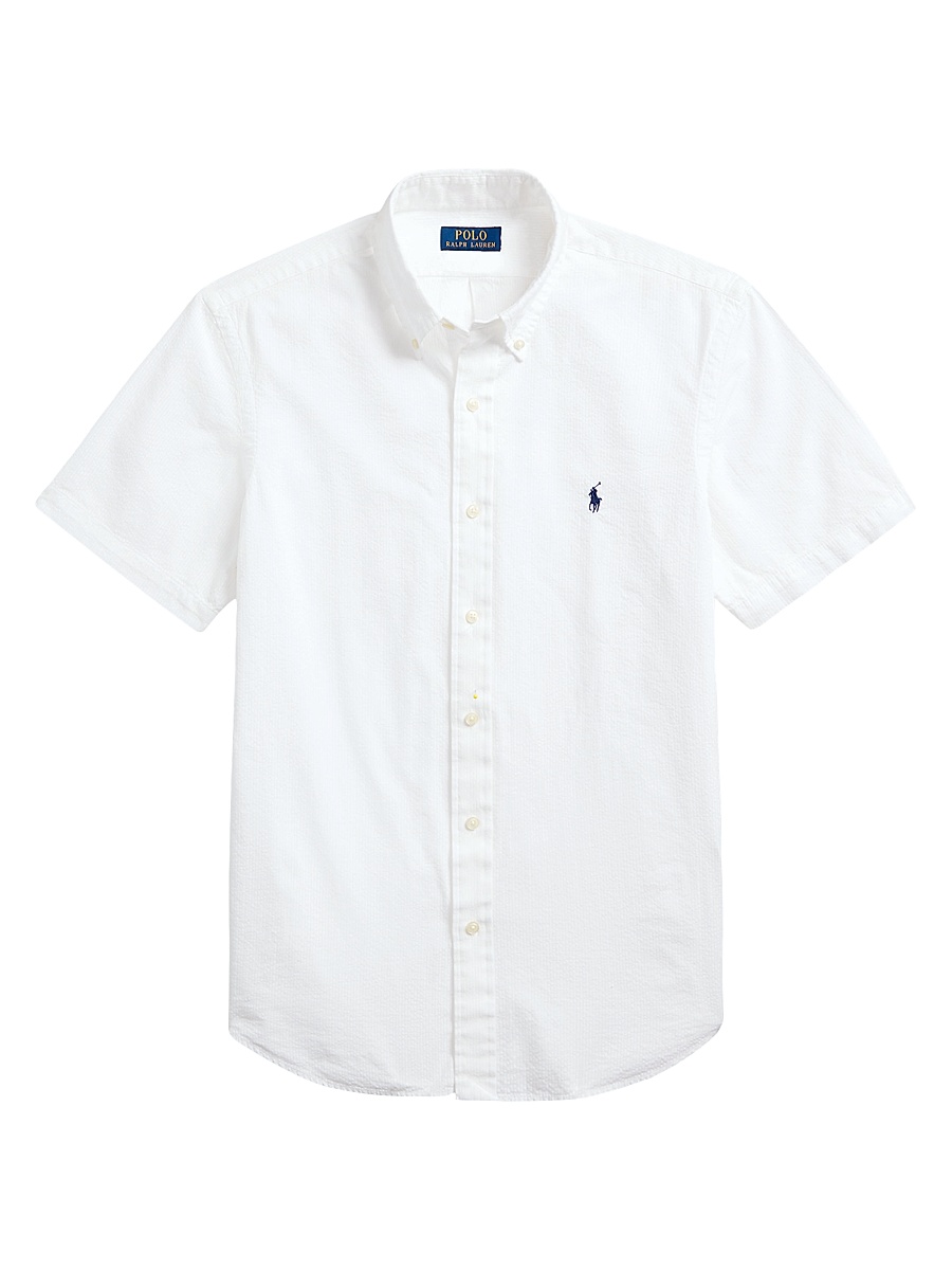 Men's Classic-Fit Seersucker Shirt - White