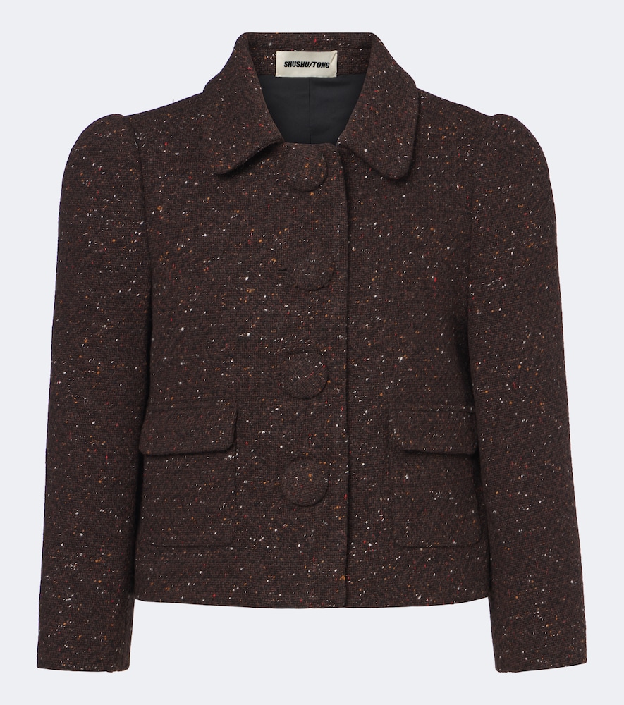 Wool-blend cropped jacket