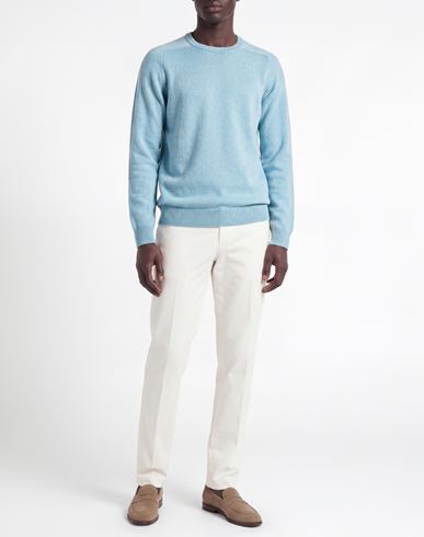 Man Sweater Sky blue Size 42 Wool
