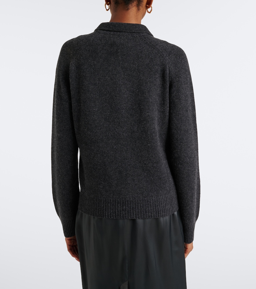 Wool and cashmere polo sweater