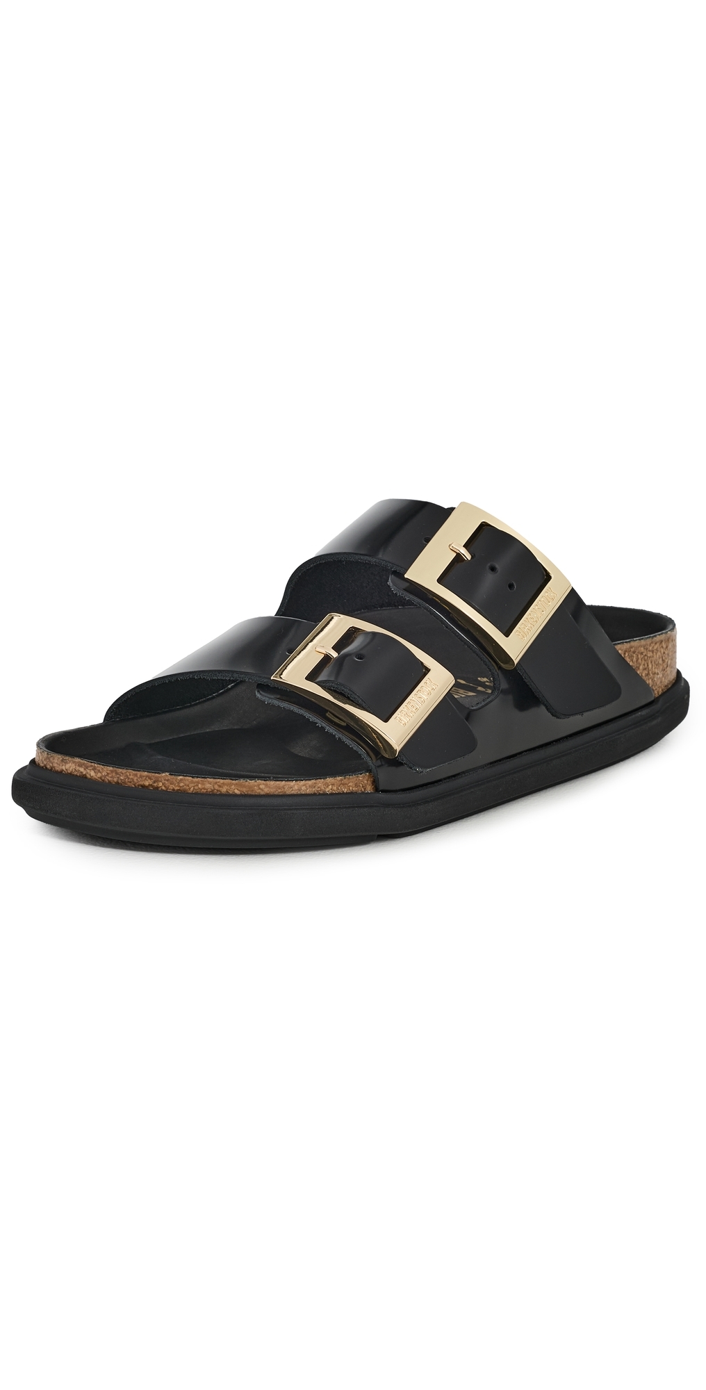Arizona Droplet High Shine Sandals Black