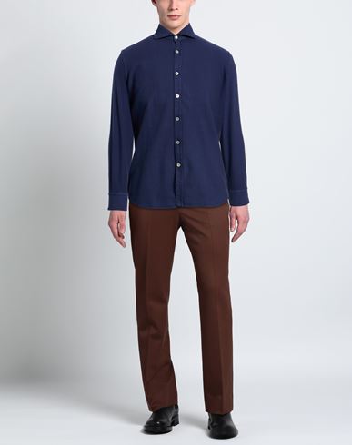 Man Shirt Midnight blue Size 15 Cotton