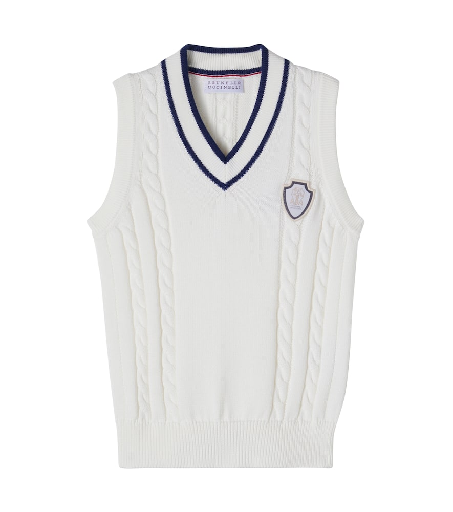 Cable-knit cotton vest