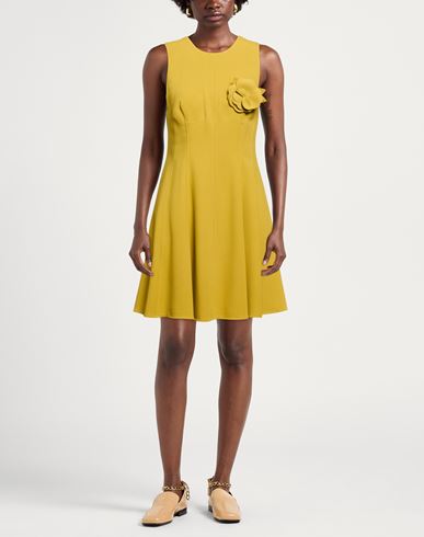 Woman Mini dress Mustard Size 8 Viscose, Acetate, Elastane