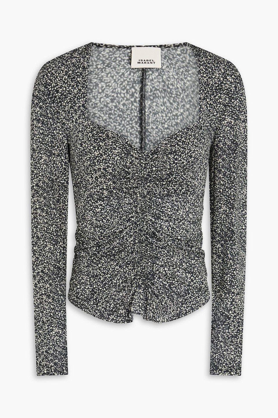 Juny ruched printed jersey top - Black - FR 36