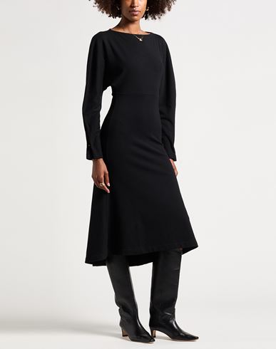Woman Midi dress Black Size 6 Acrylic, Virgin Wool