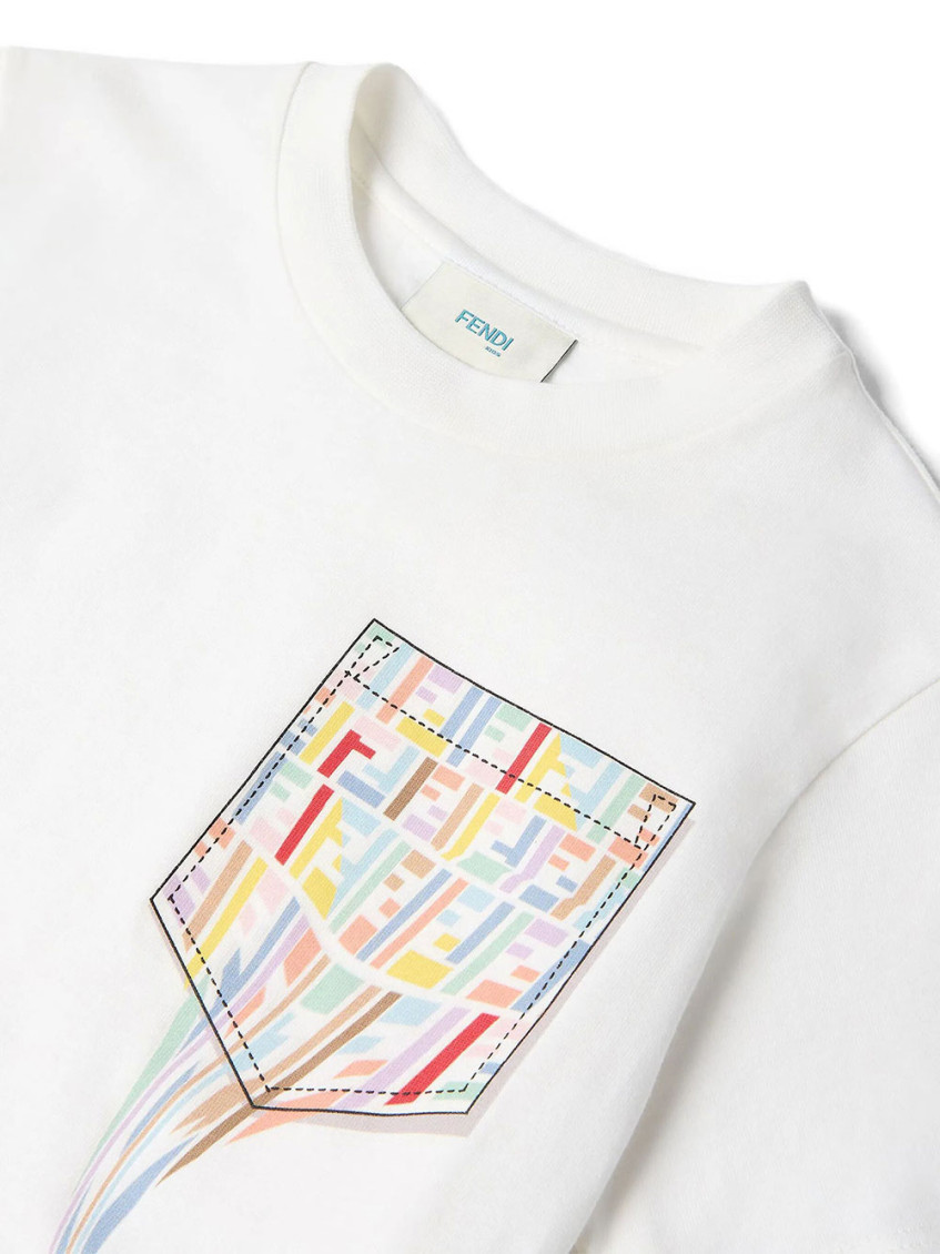 Girls White Printed T-Shirt