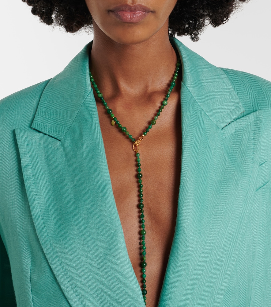 Olimpia double-breasted herringbone linen blazer