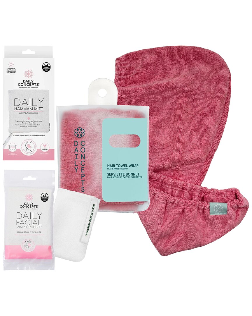 Facial Scrubber, Hammam Mitt & Hair Towel Set