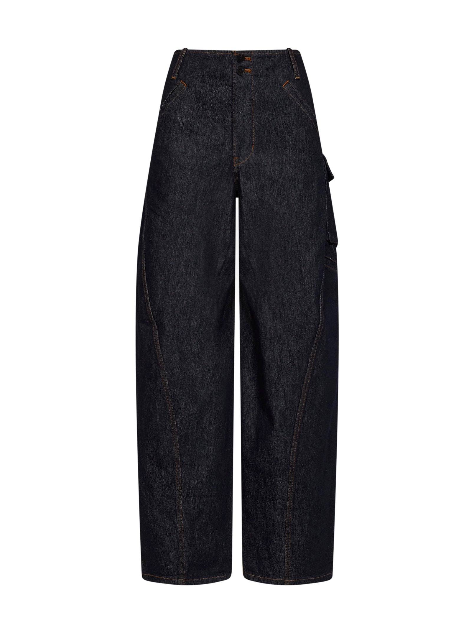 Indigo Denim Cargo Pants — Blue
