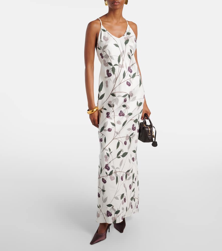 Printed silk maxi dress