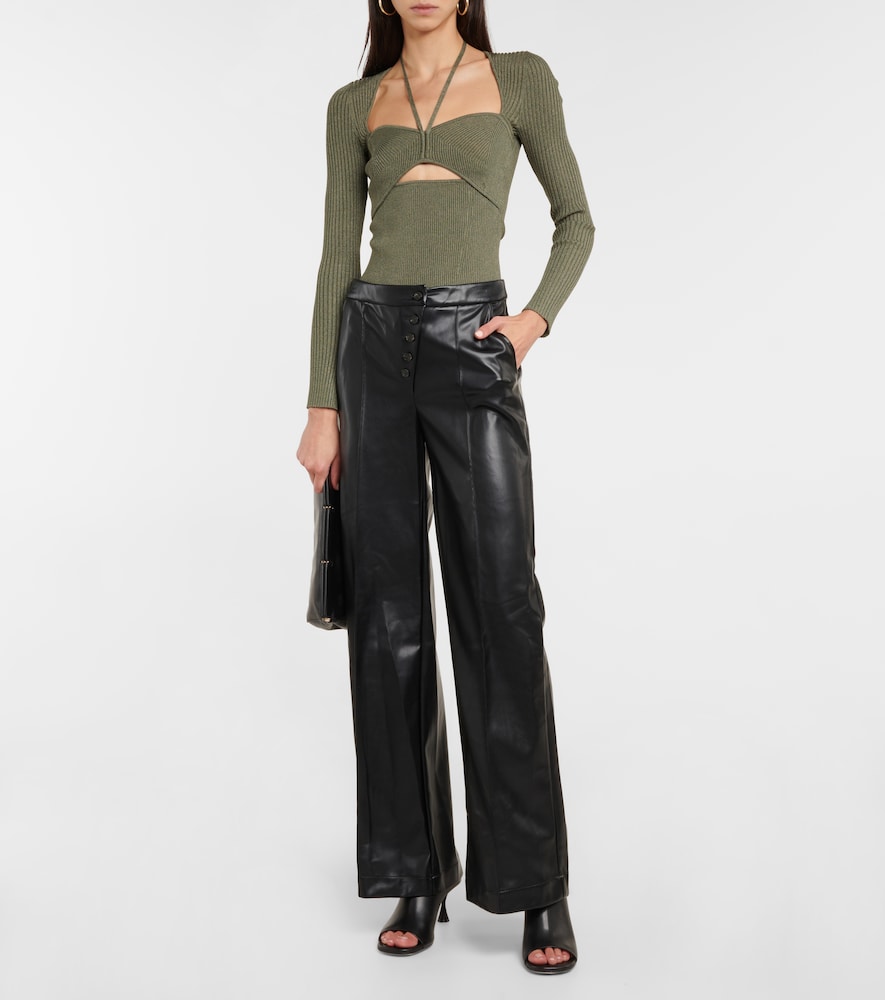 Simkhai Lynda wide-leg faux leather pants