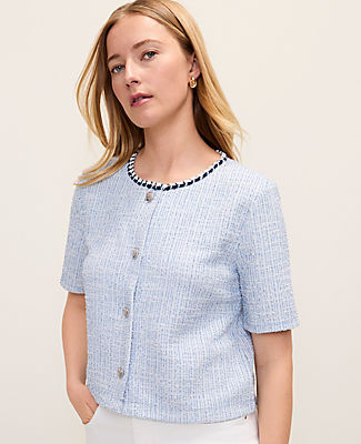 Ann Taylor Metallic Tweed Jacket