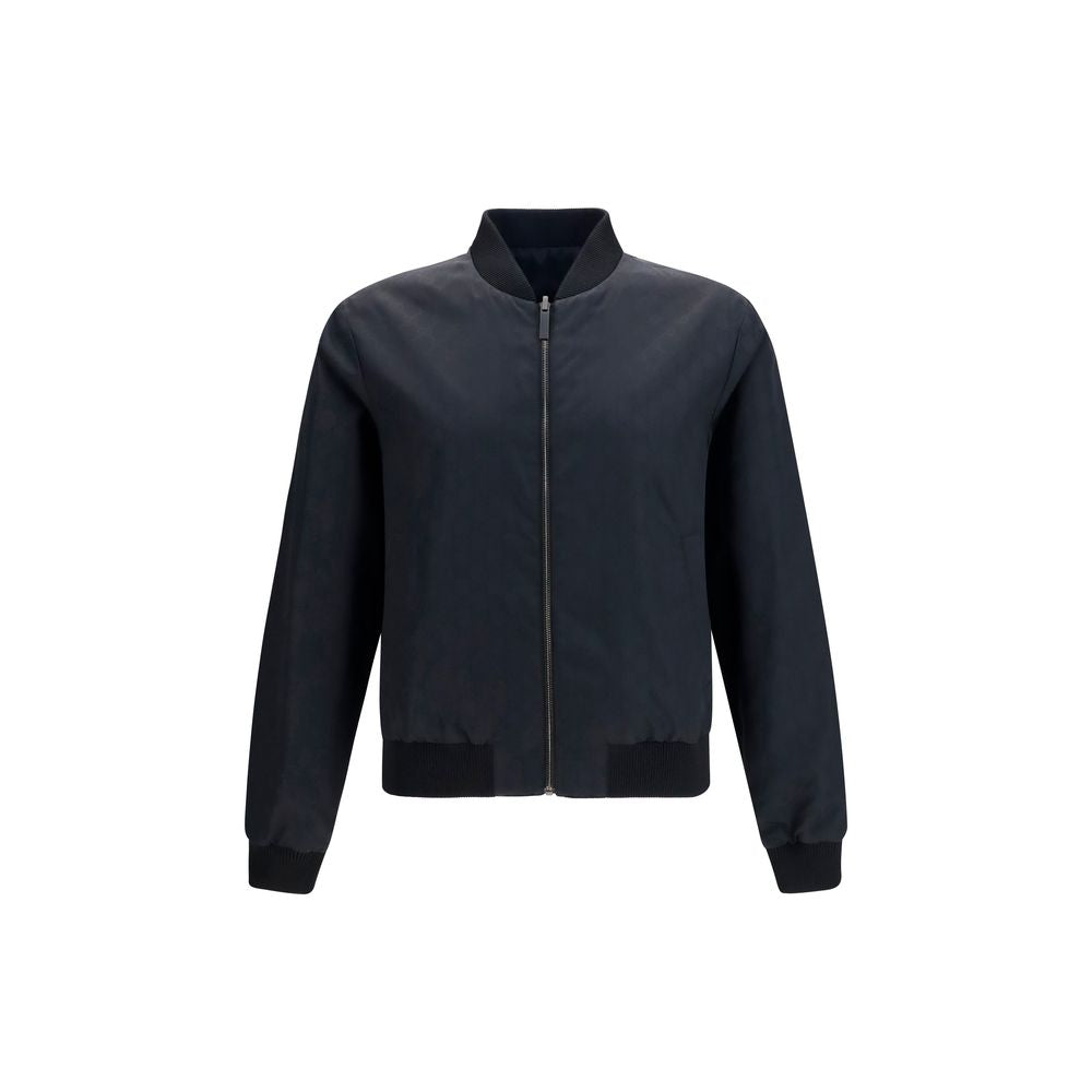 Reversible Silk Faille Jacket — Black