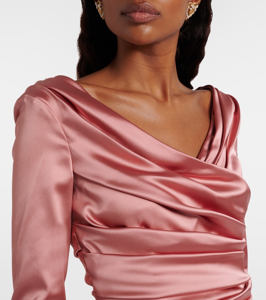 Draped satin midi dress