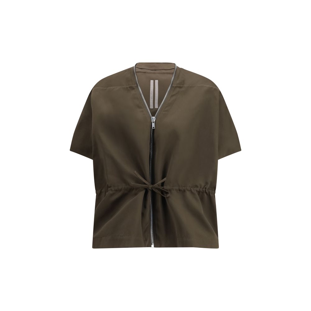 Polyester Shell with Drawstring Waist Jacket — Brown