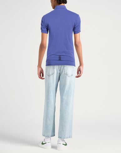 Man Polo shirt Purple Size L Cotton, Elastane