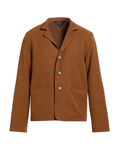 Man Blazer Light brown Size L Polyester, Elastane