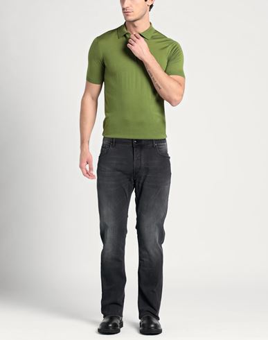 Man Jeans Black Size 34 Cotton, Elastomultiester, Elastane