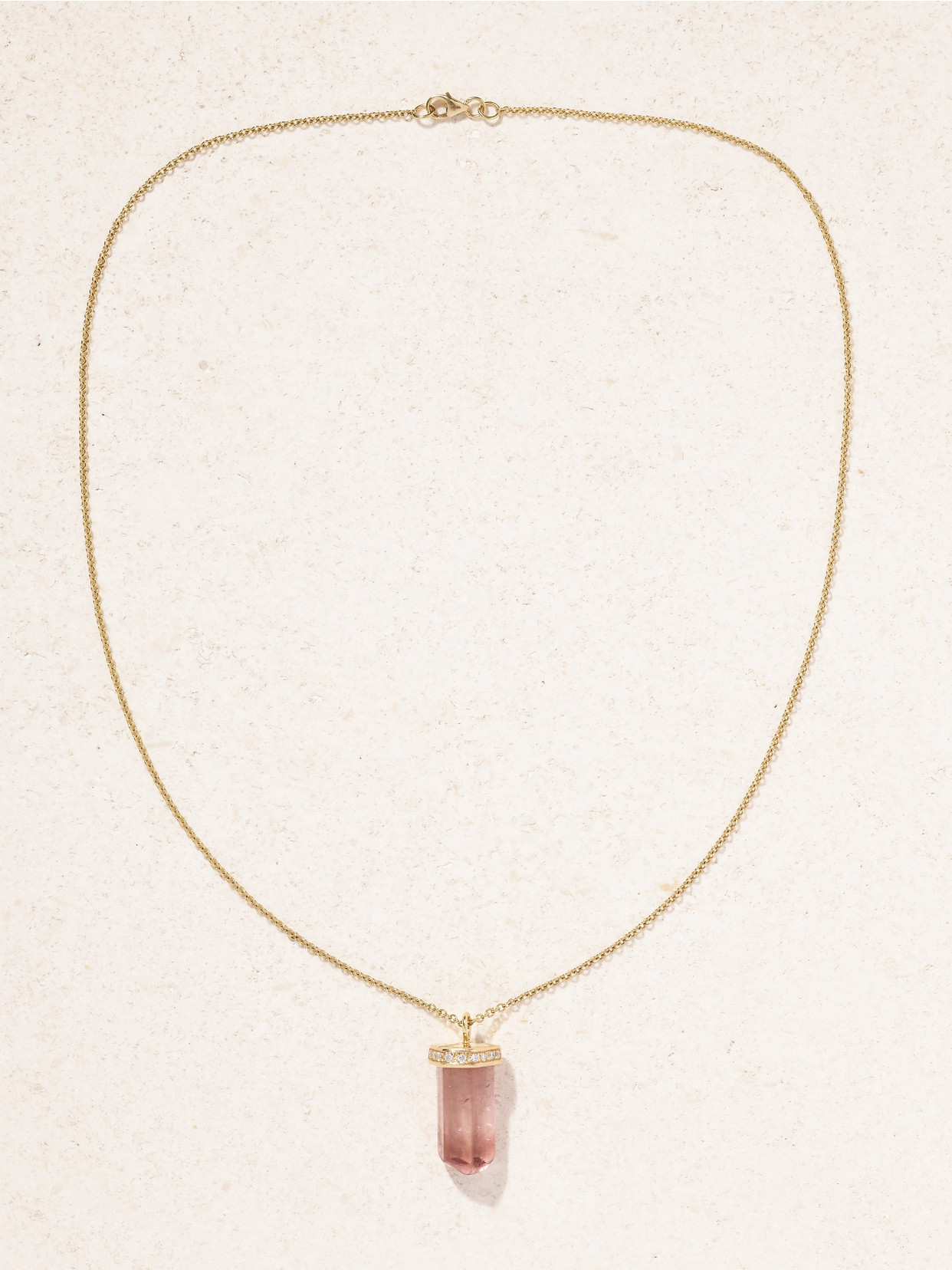 Gold, Tourmaline And Diamond Necklace - Pink