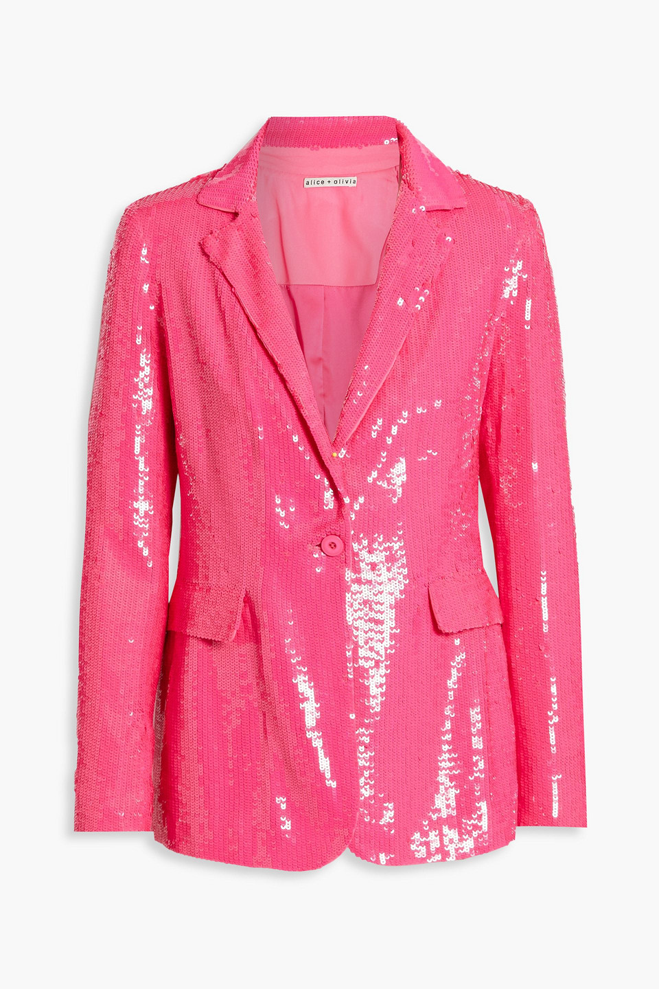 Alice Olivia - Macey sequined woven blazer - Pink - US 0