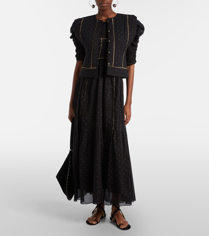 Volana embellished cropped cotton vest