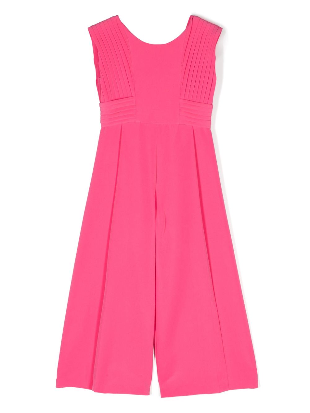 Pleat-detail wide-leg jumpsuit - Blue