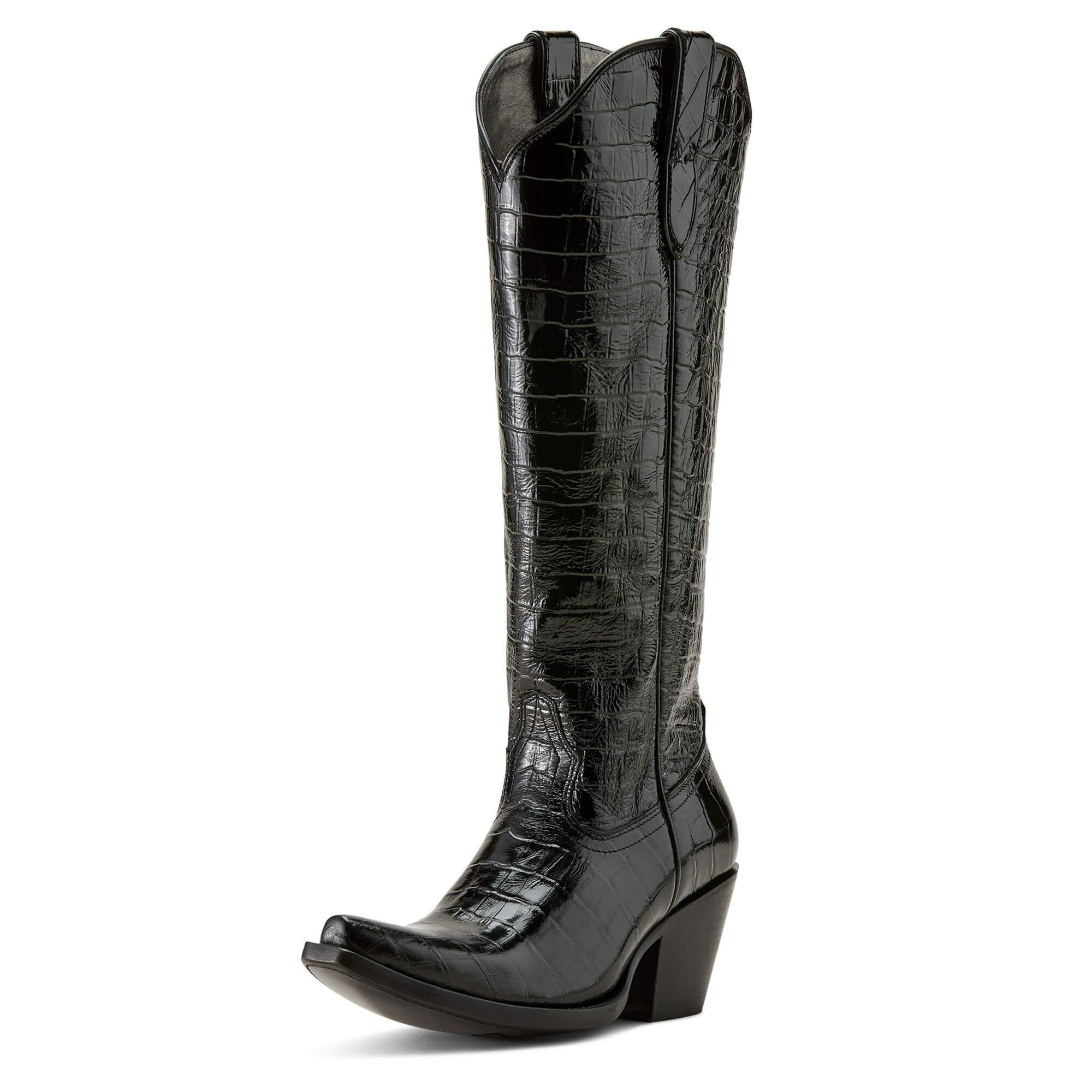 Women's Casanova X Toe Western Boots in Luxe Caviar Croc Print Leather, B Medium Width, Size 4, by