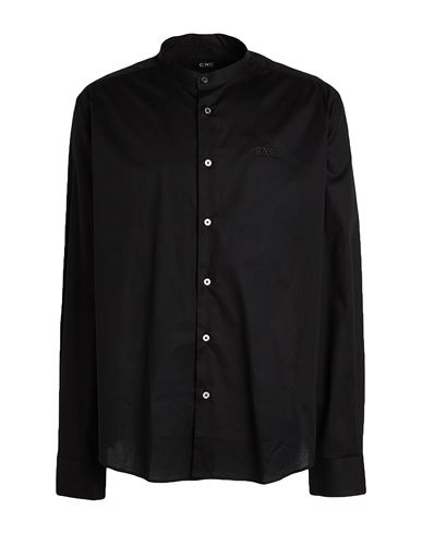 Man Shirt Black Size 38 Cotton, Elastane