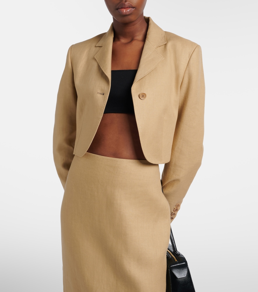 Buono cropped linen blazer