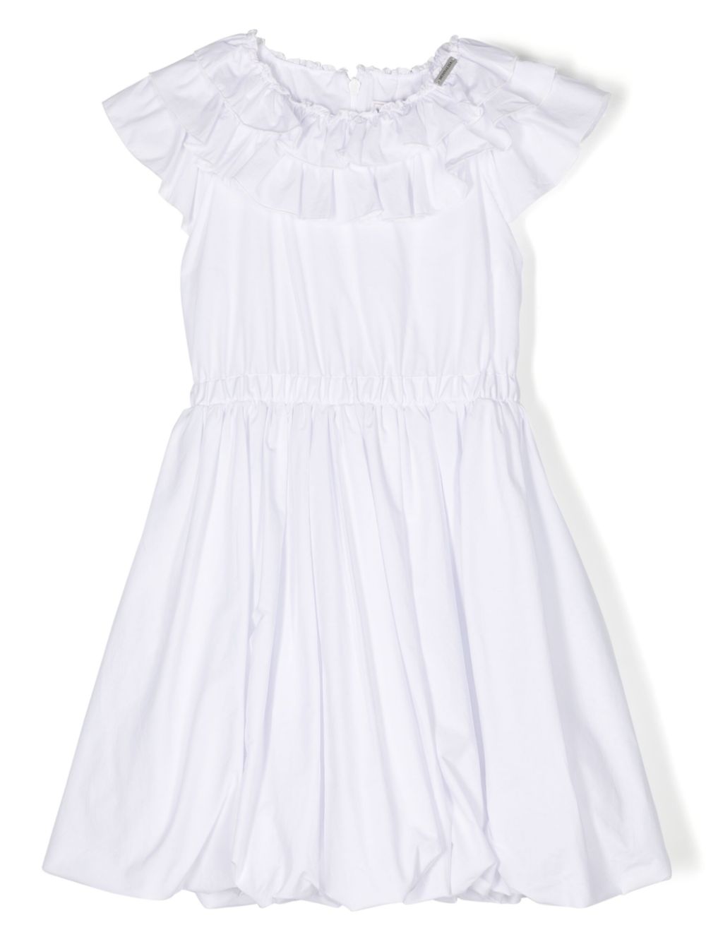Off-shoulder ruffled dress - White