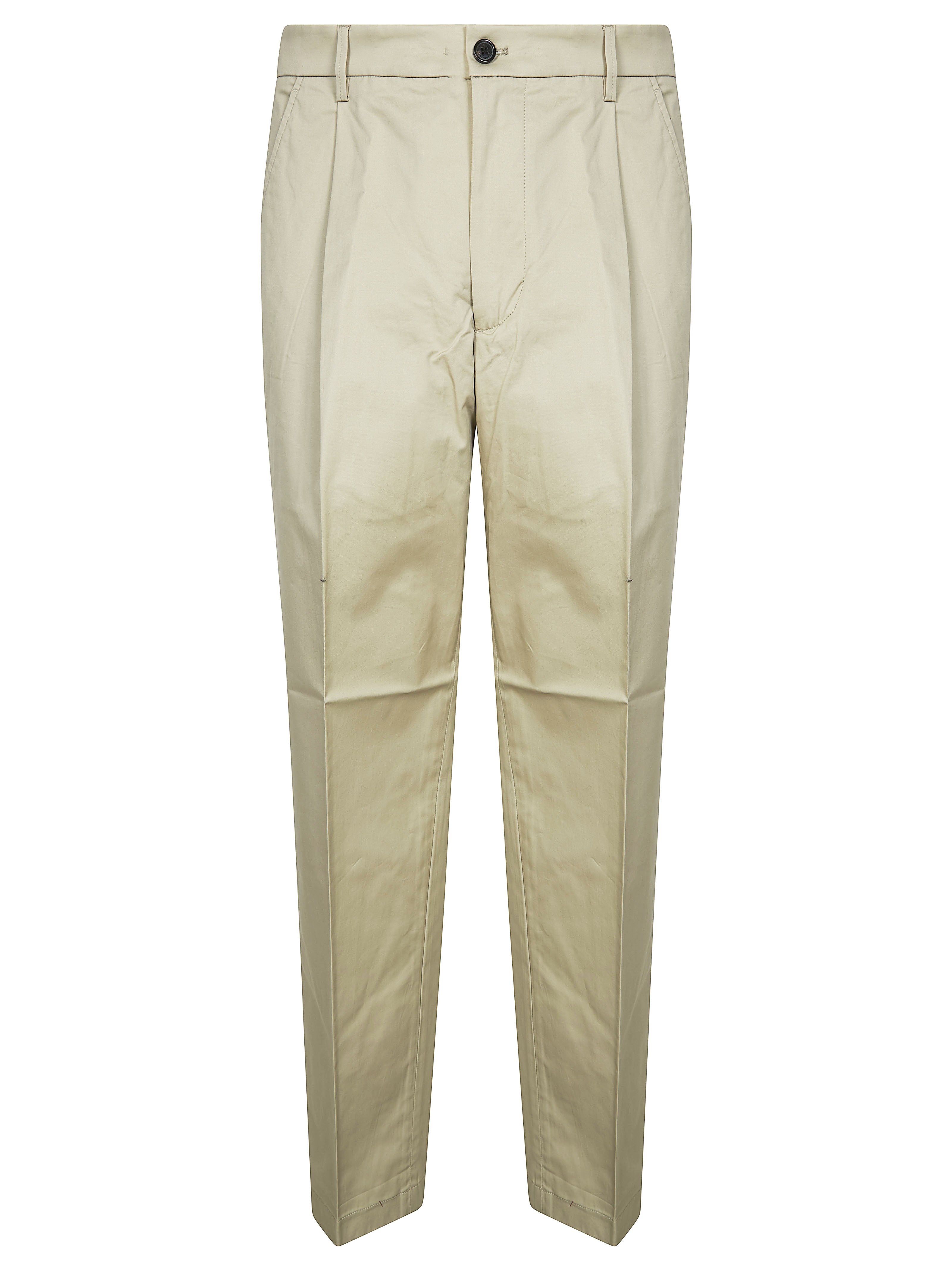 Men's Wide-Leg Pleated Pants with One Pleat