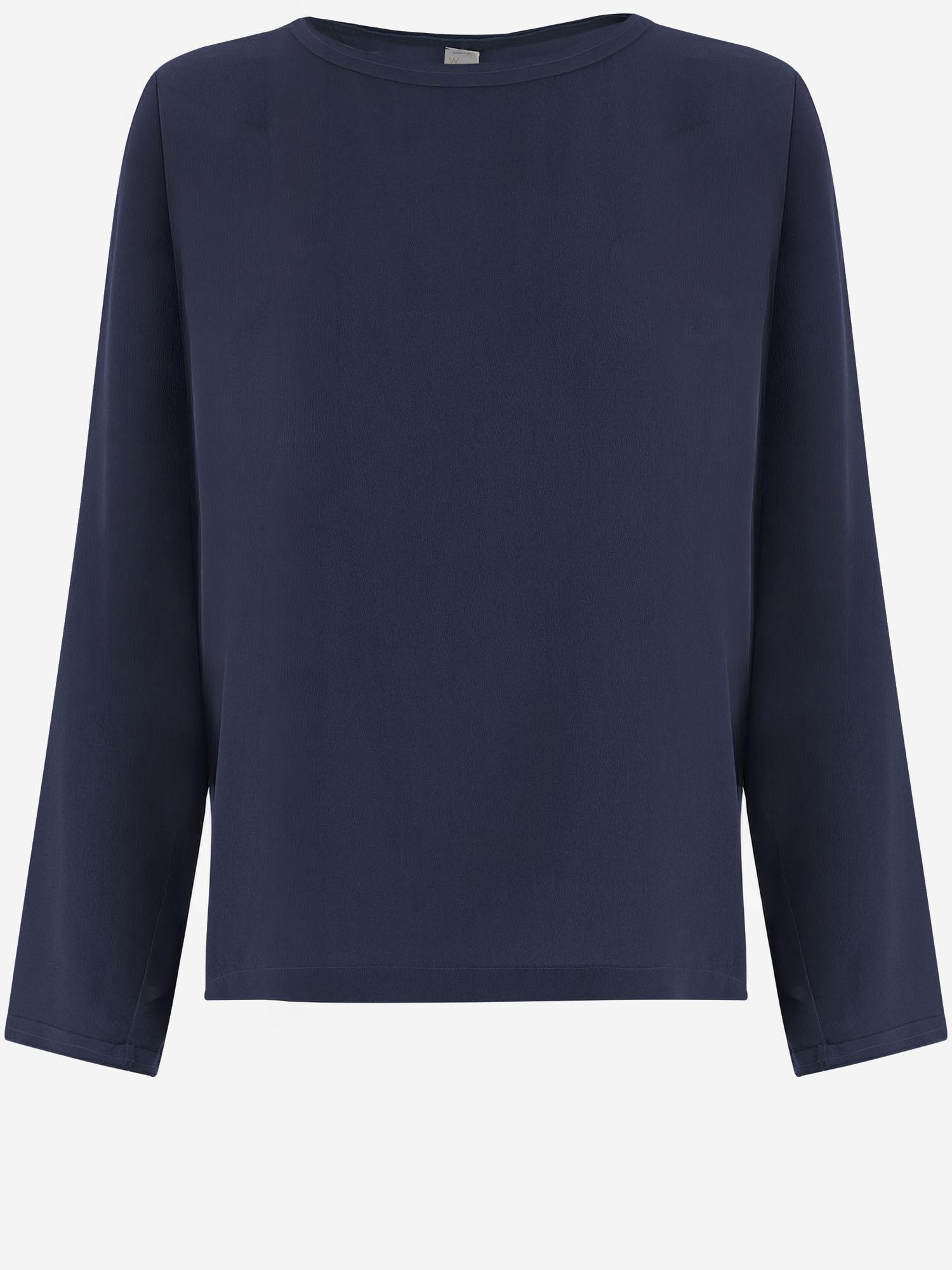 Silk Knit Sweater — Navy